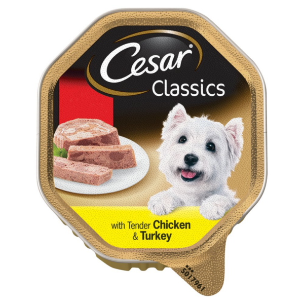 Cesar Classics Wet Dog Food Tray with Tender Chicken & Turkey in Loaf 150g