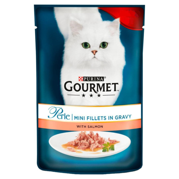 Gourmet Perle Salmon in Gravy Cat Food 85g x 1 pack