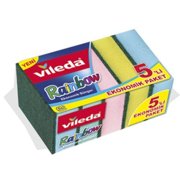 Vileda Rainbow Cleaning Sponge 5 Pack